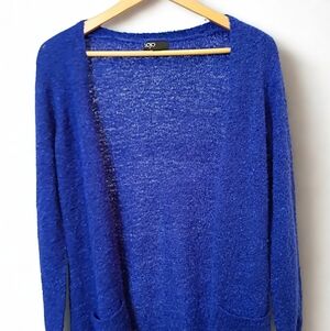 Sojo Electric Blue Open Front Cardigan Sweater Size Medium